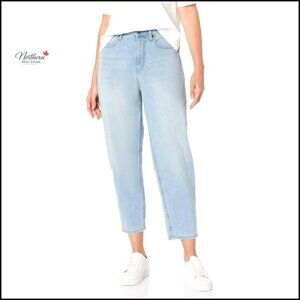 Women's High Rise Relaxed Leg Tapered Ankle Jeans Size 10
